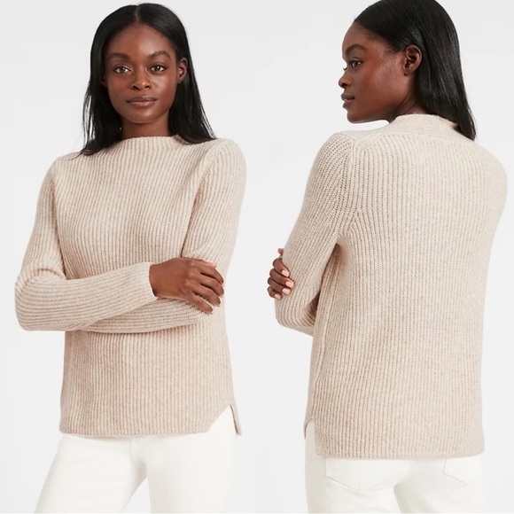 Banana Republic Chunky Ribbed Oversized Cream Off White Sweater Top Long Sleeve - Picture 1 of 8